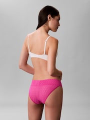 Calvin Klein Pink Low Rise Bikini Briefs - Icon Logo Lace - Image 3 of 4