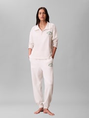 Calvin Klein Cream Cotton Heritage Logo Lounge Joggers - Image 1 of 6
