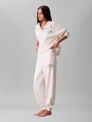 Calvin Klein Cream Cotton Heritage Logo Lounge Joggers - Image 2 of 6