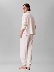 Calvin Klein Cream Cotton Heritage Logo Lounge Joggers - Image 4 of 6