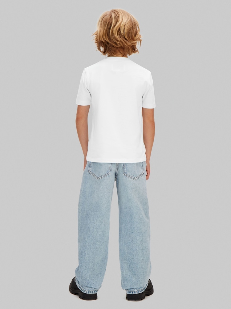 Calvin Klein White Short Sleeve Cotton T-Shirt - Image 2 of 5 Calvin Klein White Short Sleeve Cotton T-Shirt - Image 2 of 5