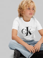 Calvin Klein White Short Sleeve Cotton T-Shirt - Image 4 of 5