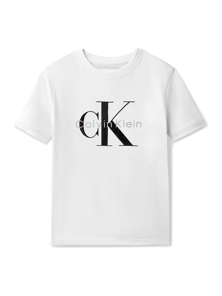 Calvin Klein White Short Sleeve Cotton T-Shirt - Image 5 of 5 Calvin Klein White Short Sleeve Cotton T-Shirt - Image 5 of 5
