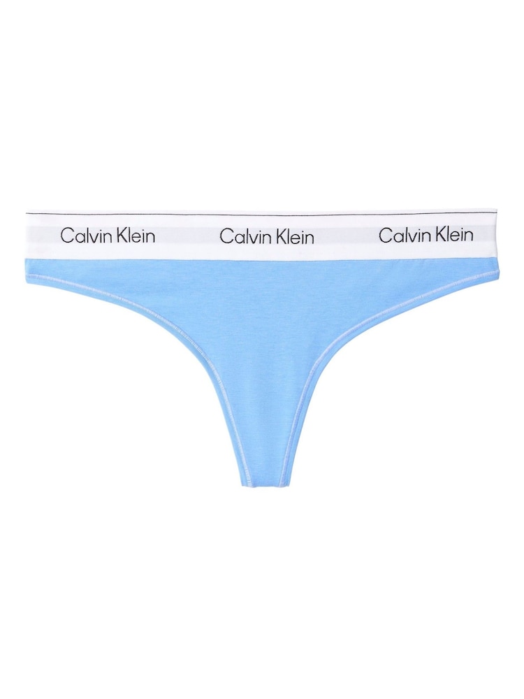 Calvin Klein Blue Stretch Thongs - Image 6 of 6 Calvin Klein Blue Stretch Thongs - Image 6 of 6
