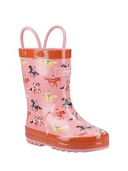 Cotswolds Pink Puddle Waterproof Pull On Boots - Image 3 of 5