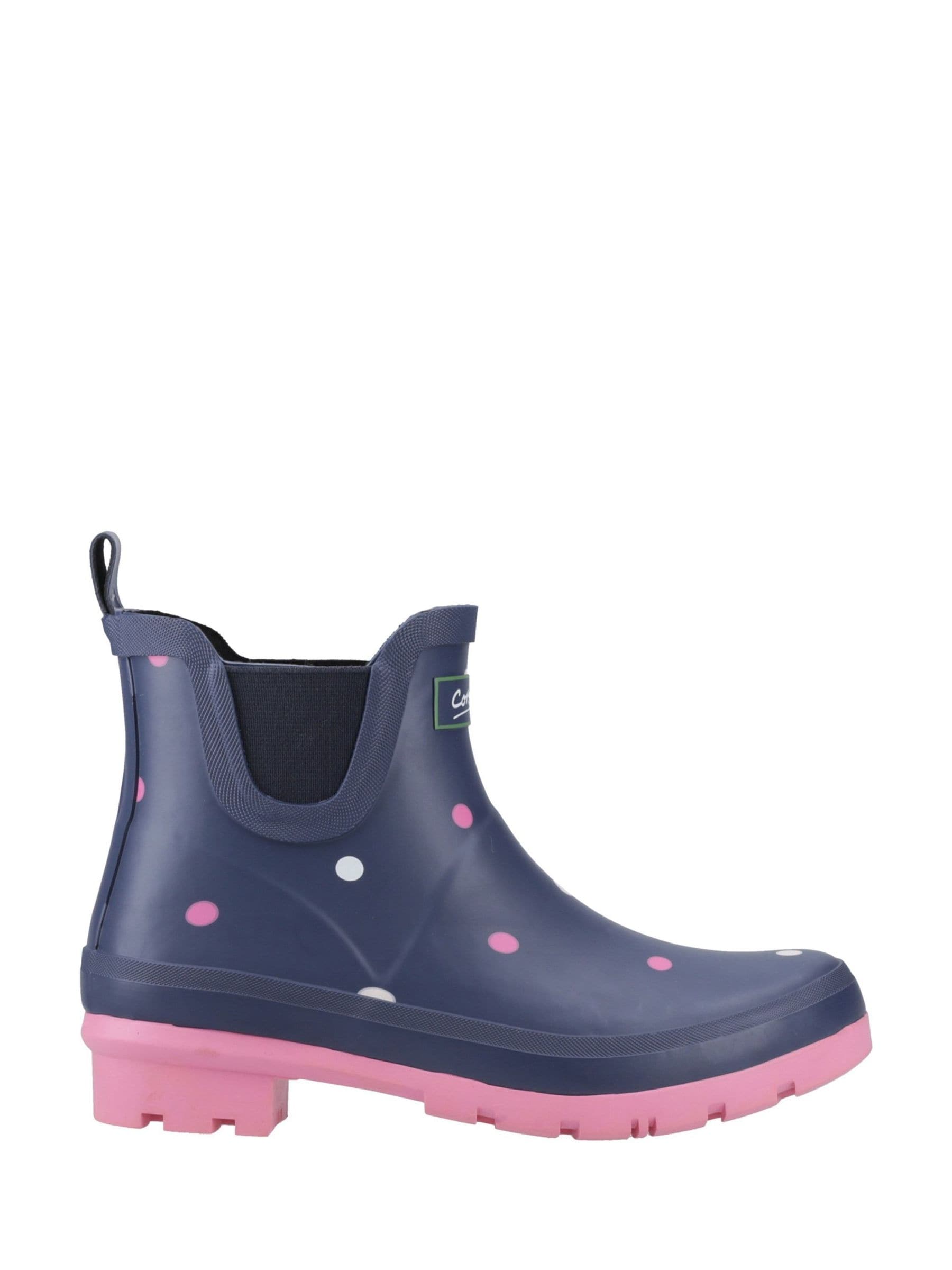 Cotswold Women's Navy Clarence Ankle Rubber Spot Wellington Boots - Size 7 - Image 6