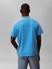 Calvin Klein Blue Acid Wash Logo T-Shirt - Image 3 of 5