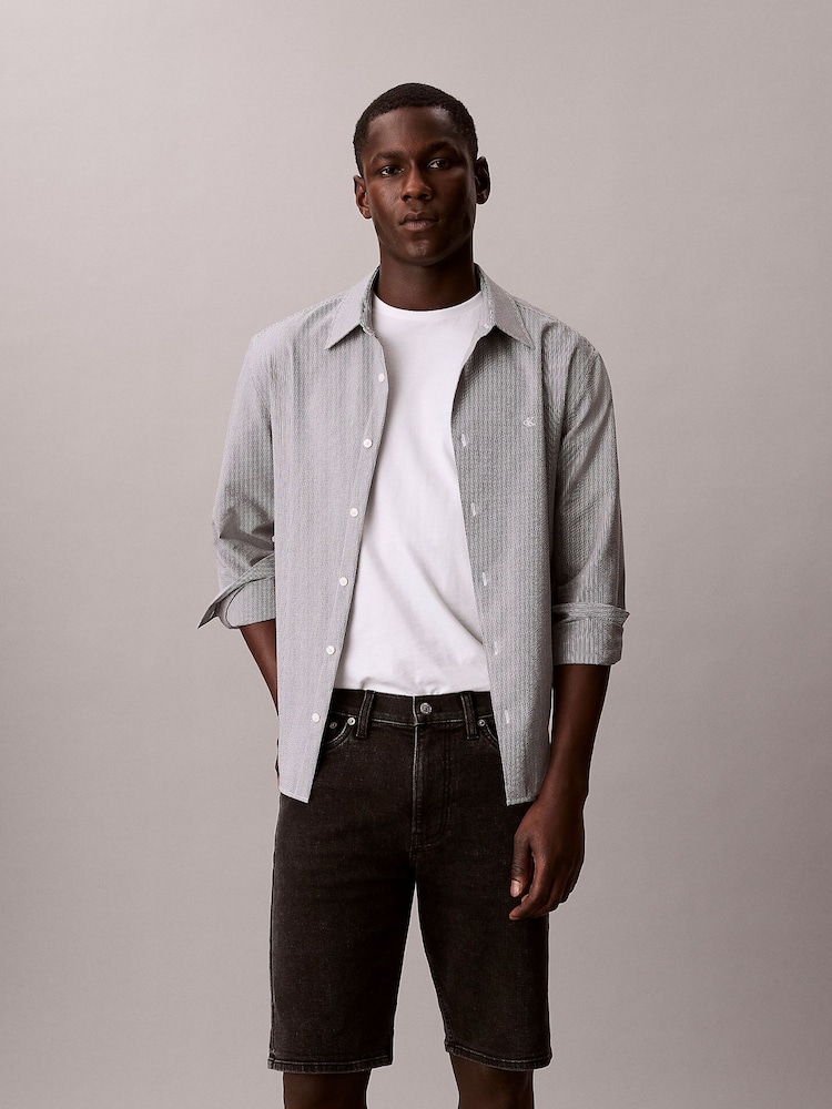 Calvin Klein Black Slim Denim Shorts - Image 1 of 5