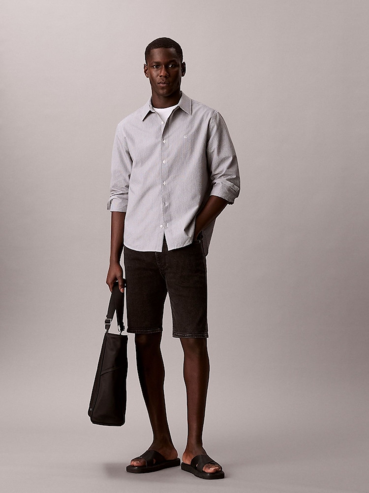 Calvin Klein Black Slim Denim Shorts - Image 2 of 5