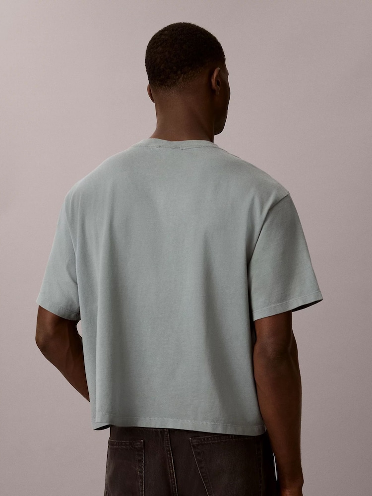 Calvin Klein Blue Relaxed Monogram T-Shirt - Image 2 of 6 Calvin Klein Blue Relaxed Monogram T-Shirt - Image 2 of 6