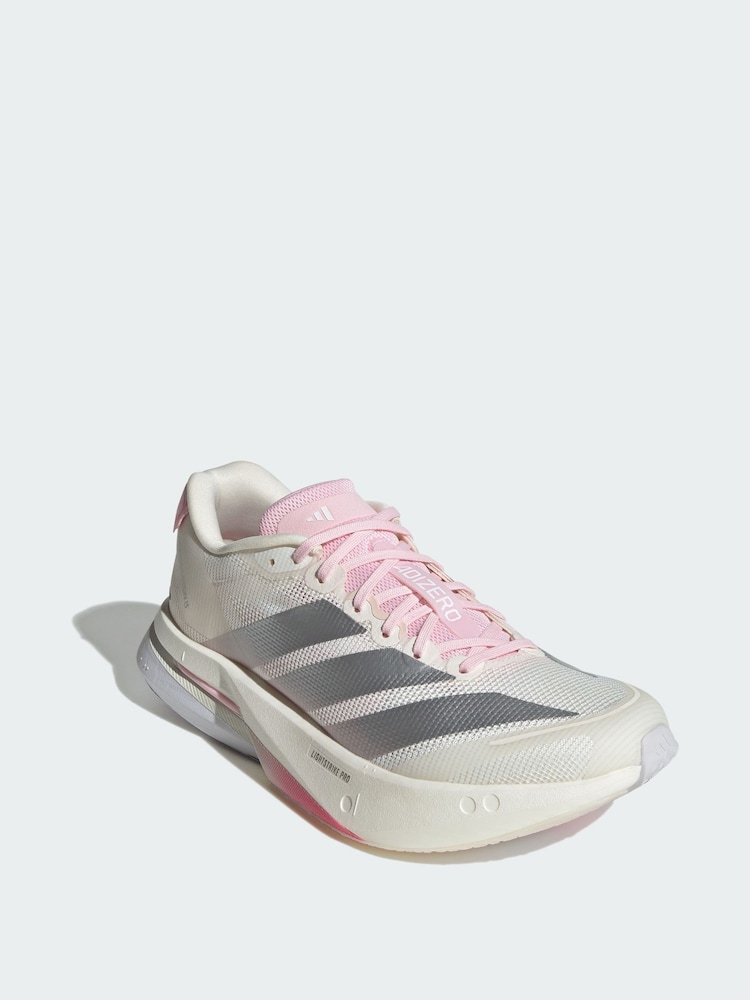 adidas White Adizero Boston 13 Shoes - Image 1 of 4 adidas White Adizero Boston 13 Shoes - Image 1 of 4