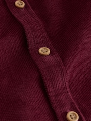Burgundy Red Dog Embroidery Long Sleeve Cord Shirt (3mths-7yrs) - Image 3 of 4