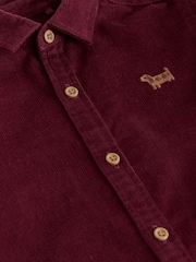 Burgundy Red Dog Embroidery Long Sleeve Cord Shirt (3mths-7yrs) - Image 4 of 4