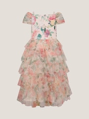 Monsoon Pink Agnes Floral Print Ruffle Tier Dress - Image 3 of 3