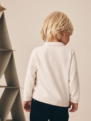Ecru Christmas Knitted Polo Shirt (3mths-7yrs) - Image 3 of 3