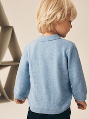 Blue Christmas Knitted Polo Shirt (3mths-7yrs) - Image 3 of 4