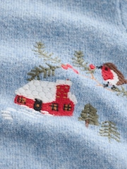 Blue Christmas Knitted Polo Shirt (3mths-7yrs) - Image 8 of 8