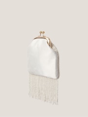 Monsoon Cream Flower Beaded Tassel Bag - Image 2 of 4