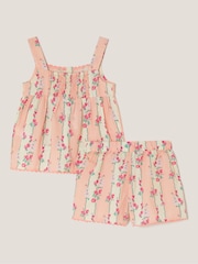 Set de pijamale scurte cu dungi florale Monsoon - Imaginea 2 din 4
