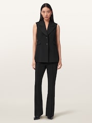 AllSaints Black Astra Waistcoat - Image 2 of 6