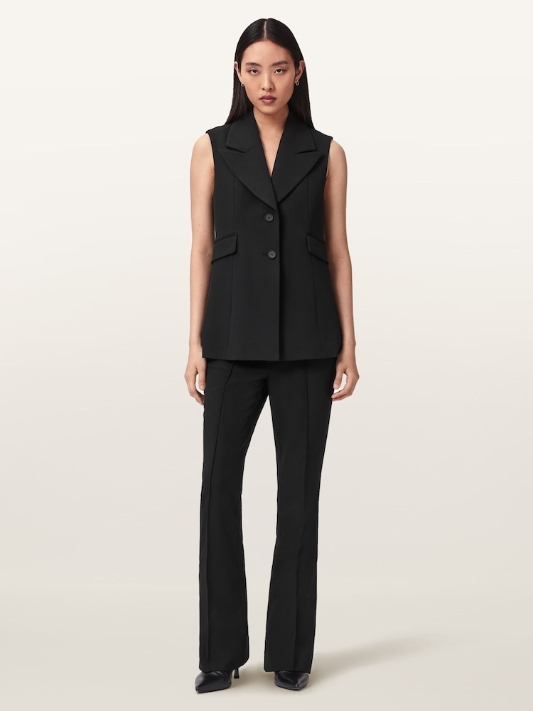 AllSaints Black Astra Waistcoat - Image 2 of 6