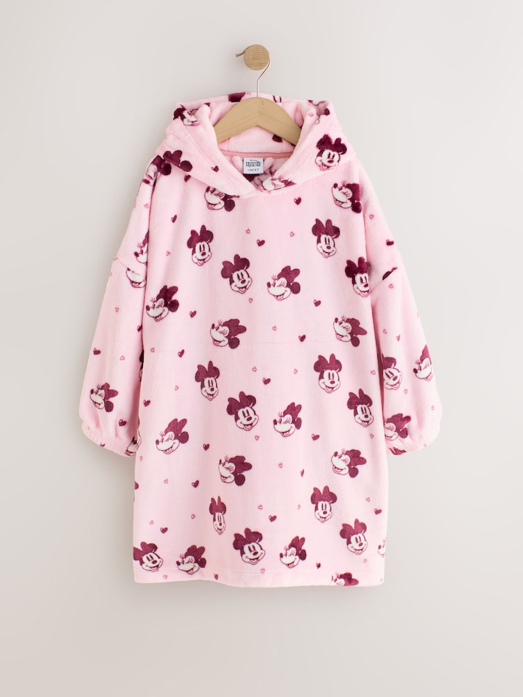 Pink/Red Minnie Mouse Fleece Hooded Blanket (3-16yrs) - Image 1 of 4