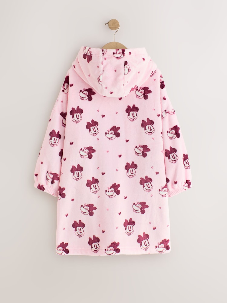 Pink/Red Minnie Mouse Fleece Hooded Blanket (3-16yrs) - Image 2 of 4