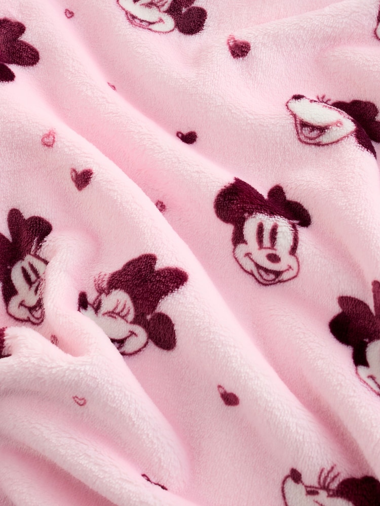 Pink/Red Minnie Mouse Fleece Hooded Blanket (3-16yrs) - Image 4 of 4