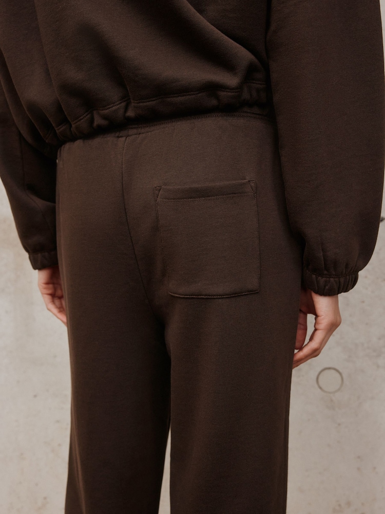 Chocolate Brown Wide Leg Front Seam Joggers - Image 5 of 5 Chocolate Brown Wide Leg Front Seam Joggers - Image 5 of 5