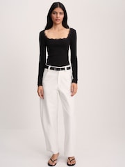 The Set 3 Pack Lace Square Neck Long Sleeve Semi Sheer Top - 圖片 3，共 10