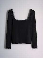 The Set 3 Pack Lace Square Neck Long Sleeve Semi Sheer Top - 圖片 8，共 10