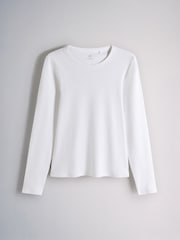 The Set 8 Pack Long Sleeve Slim Fit Ribbed T-Shirts Brown/Navy/Ochre/Tan/Stripe/Neutral/White - Image 9 of 9