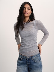The Set 2 Pack Sheer Long Sleeve and Vests Grey/White - Image 5 of 11