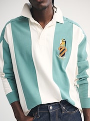 Abercrombie & Fitch Green Archive Rugby Top - Image 7 of 9