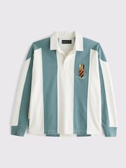 Abercrombie & Fitch Green Archive Rugby Top - Image 9 of 9