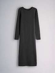The Set 3 Pack Long Sleeve Ribbed Jersey Maxi Dresses Black/Brown/Taupe - Image 10 of 12