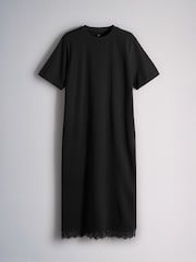 The Set 2 Pack Lace Hem Maxi T-Shirt Dresses Black/Brown - Image 2 of 5