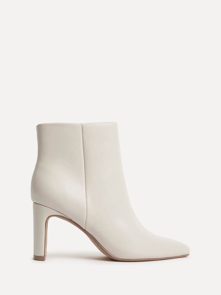 Linzi Cream Alisha Point Toe Block Heeled Ankle Boots - Image 2 of 5