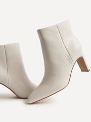 Linzi Cream Alisha Point Toe Block Heeled Ankle Boots - Image 5 of 5