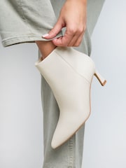 Linzi Cream Secured Pointed Toe Stiletto Ankle Boots - Image 1 of 5