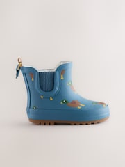 Blue/Brown Duck Warm Lined Ankle Wellies - Image 2 of 6