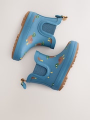 Blue/Brown Duck Warm Lined Ankle Wellies - Image 5 of 6