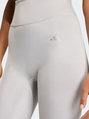 adidas Grey Optime Essentials Workout Shine 7/8 Leggings - Image 3 of 5