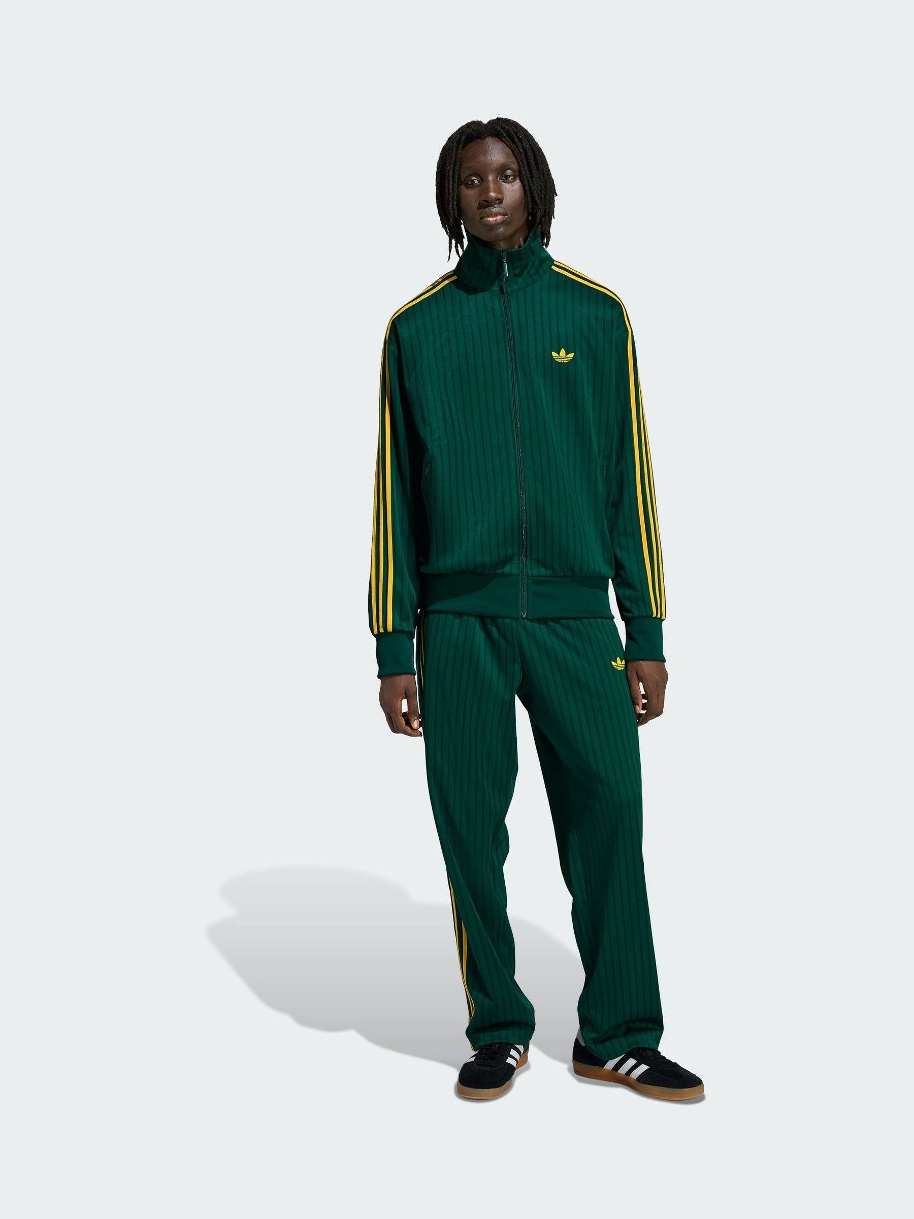 Buy adidas Originals Green Firebird Loose Pinstripes Jacket from