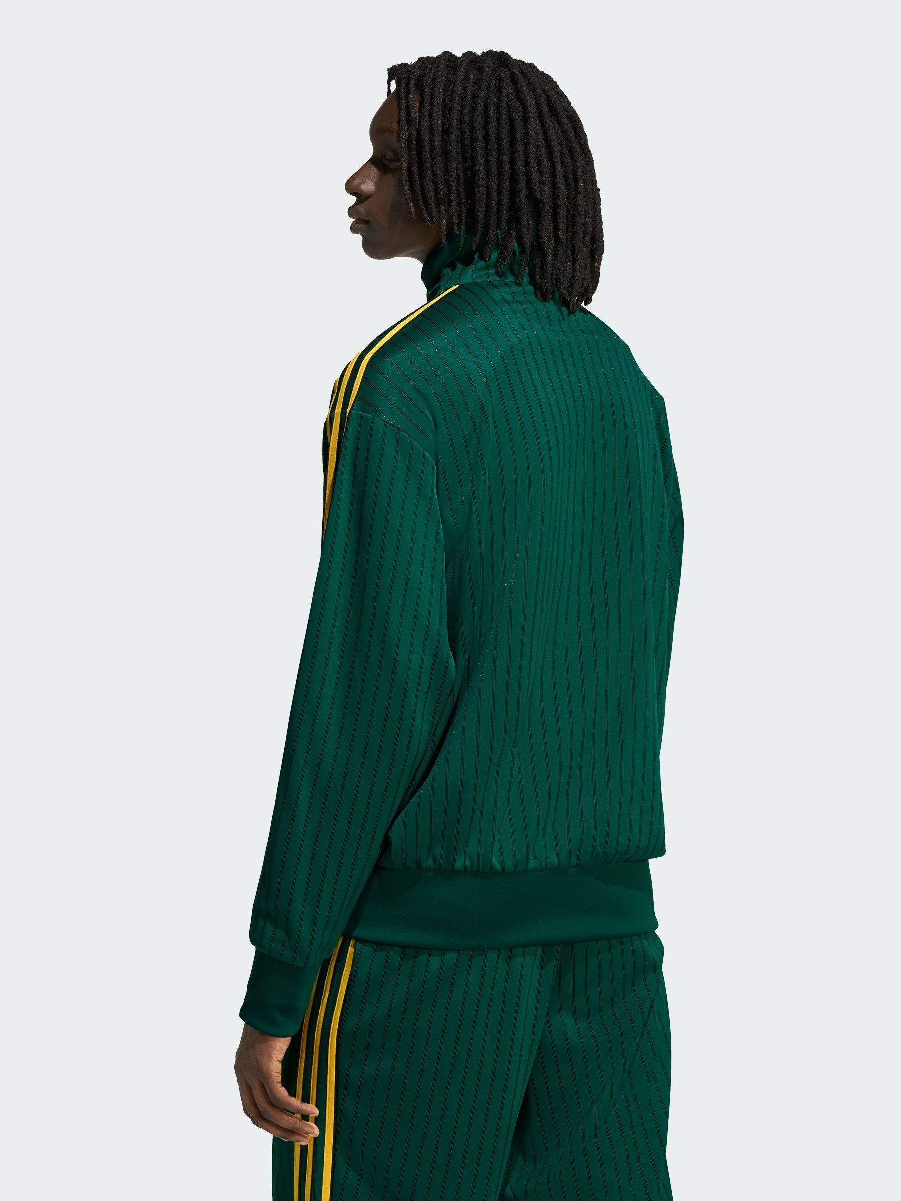 Buy adidas Originals Green Firebird Loose Pinstripes Jacket from