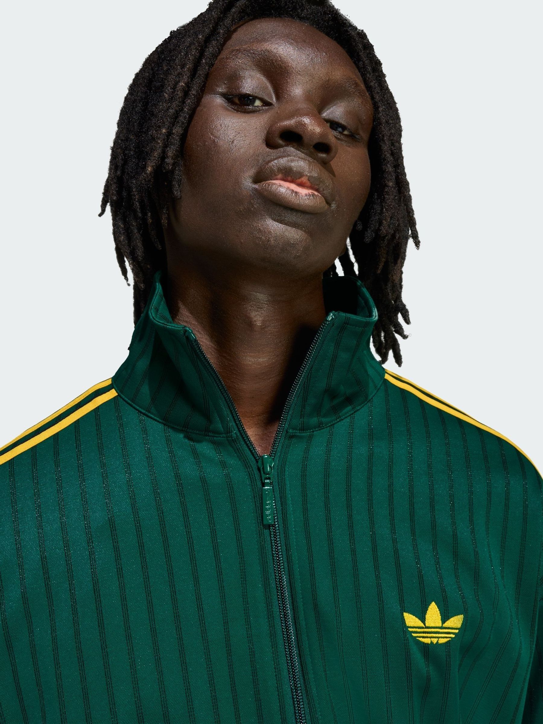 Buy adidas Originals Green Firebird Loose Pinstripes Jacket from