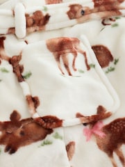 Ecru/Brown Fleece Dressing Gown (9mths-16yrs) - Image 4 of 4