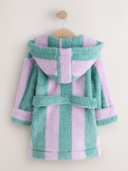 Purple/Green Stripe Fleece Dressing Gown (9mths-16yrs) - Image 5 of 7