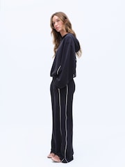 The Set Sandwashed Modal Hoodie and Wide Leg Joggers Coord Set Dark Navy - Image 2 of 3