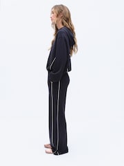 The Set Sandwashed Modal Hoodie and Wide Leg Joggers Coord Set Dark Navy - Image 3 of 3